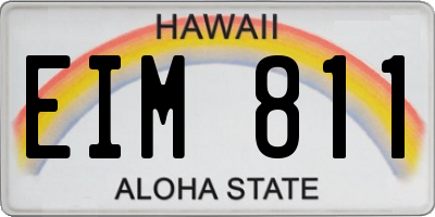 HI license plate EIM811
