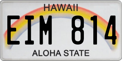 HI license plate EIM814