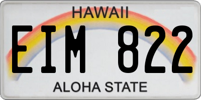 HI license plate EIM822