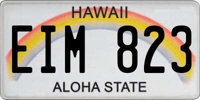 HI license plate EIM823