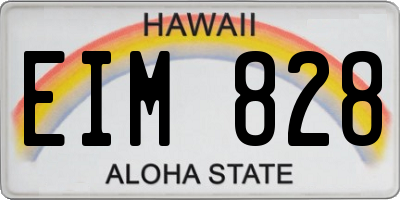 HI license plate EIM828