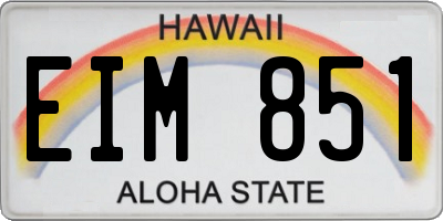 HI license plate EIM851