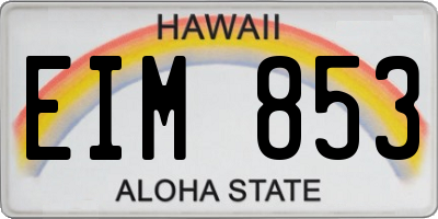 HI license plate EIM853