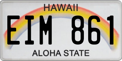 HI license plate EIM861