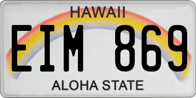 HI license plate EIM869