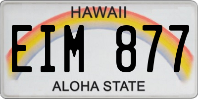 HI license plate EIM877