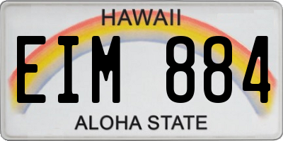 HI license plate EIM884