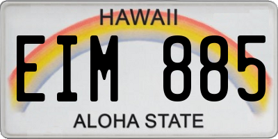 HI license plate EIM885