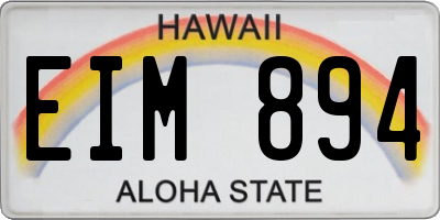 HI license plate EIM894