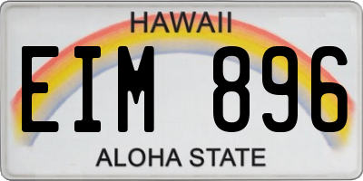 HI license plate EIM896