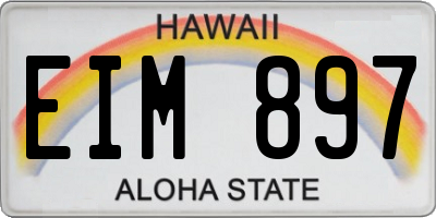 HI license plate EIM897
