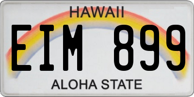 HI license plate EIM899