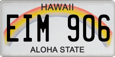 HI license plate EIM906