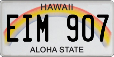 HI license plate EIM907