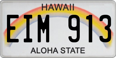 HI license plate EIM913