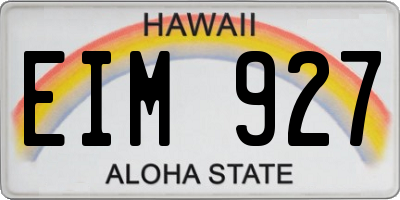 HI license plate EIM927