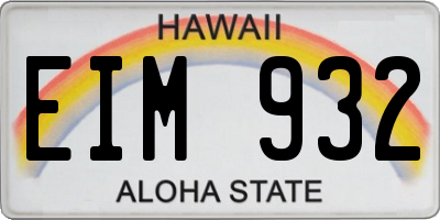 HI license plate EIM932