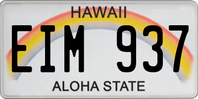 HI license plate EIM937