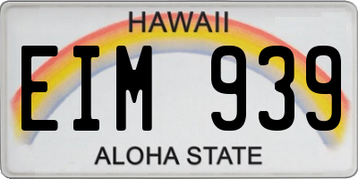 HI license plate EIM939