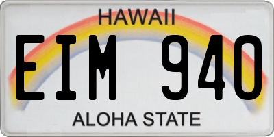 HI license plate EIM940