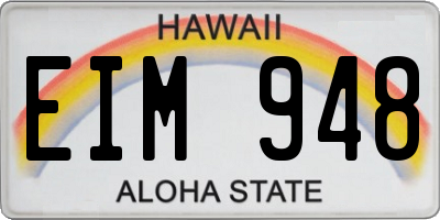 HI license plate EIM948