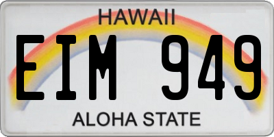 HI license plate EIM949