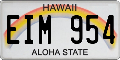 HI license plate EIM954
