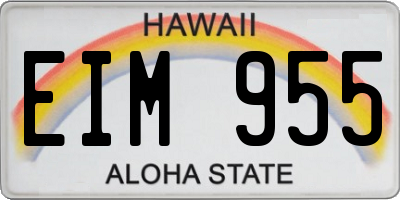 HI license plate EIM955