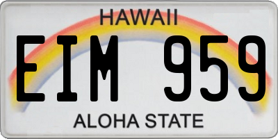 HI license plate EIM959
