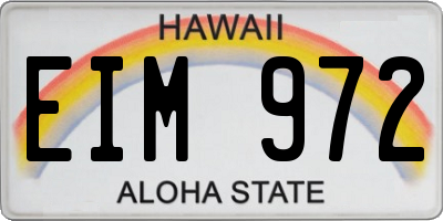 HI license plate EIM972