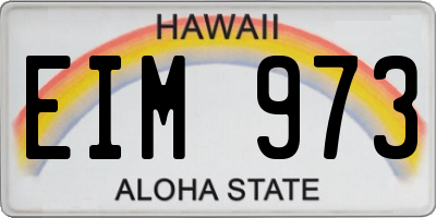 HI license plate EIM973