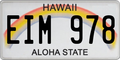 HI license plate EIM978