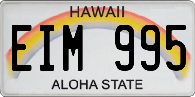 HI license plate EIM995
