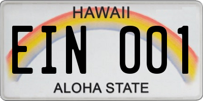 HI license plate EIN001