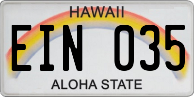 HI license plate EIN035