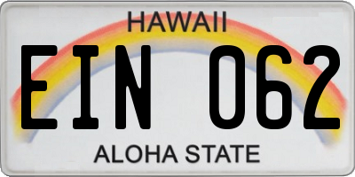 HI license plate EIN062
