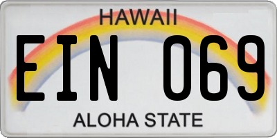 HI license plate EIN069