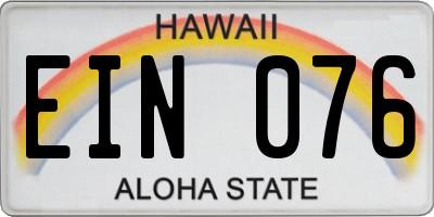 HI license plate EIN076