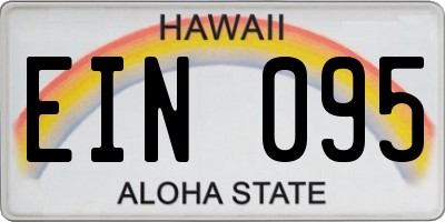 HI license plate EIN095