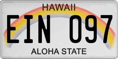 HI license plate EIN097
