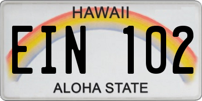 HI license plate EIN102