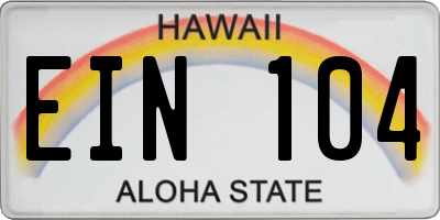 HI license plate EIN104