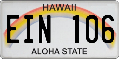 HI license plate EIN106