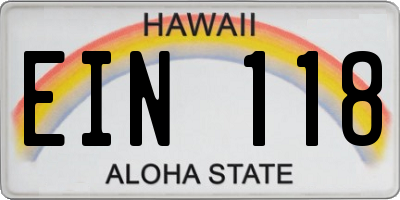 HI license plate EIN118