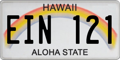 HI license plate EIN121