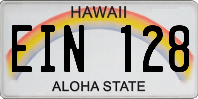 HI license plate EIN128