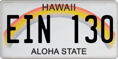 HI license plate EIN130