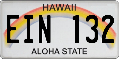 HI license plate EIN132