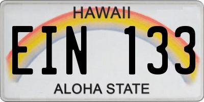 HI license plate EIN133