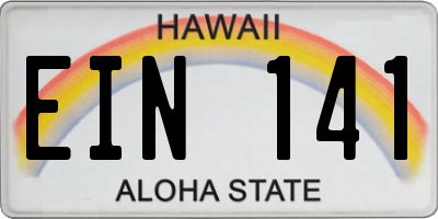 HI license plate EIN141